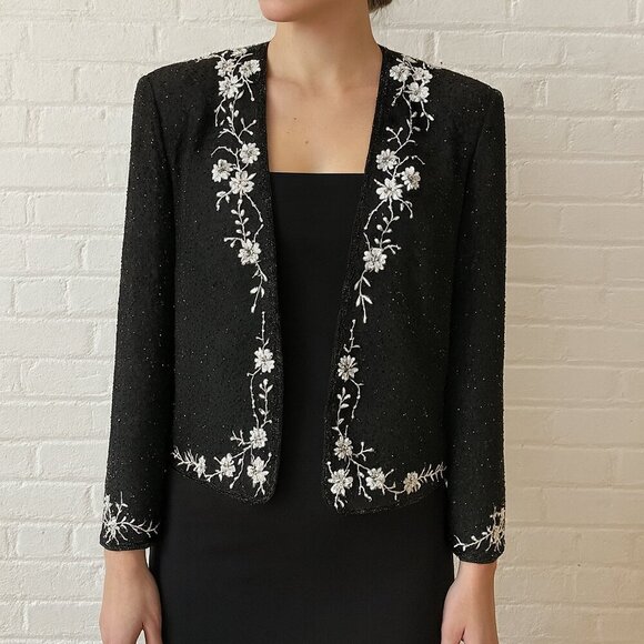 Montage Collection by Mon Cheri Beaded Floral Evening Jacket (SP) - Picture 1 of 13